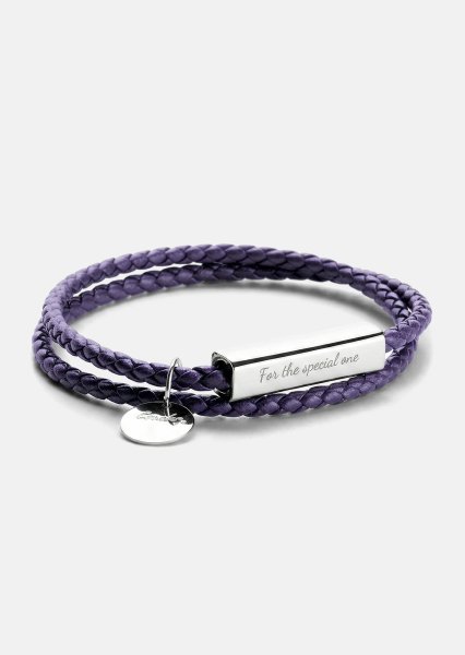 Bracelet en cuir Violet Edge