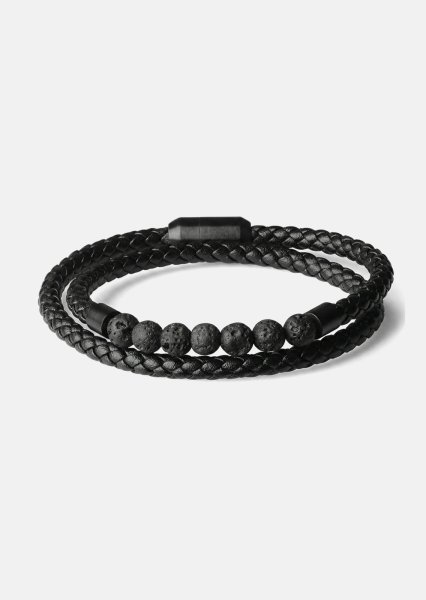 Bracelet en cuir Obsidian Grip