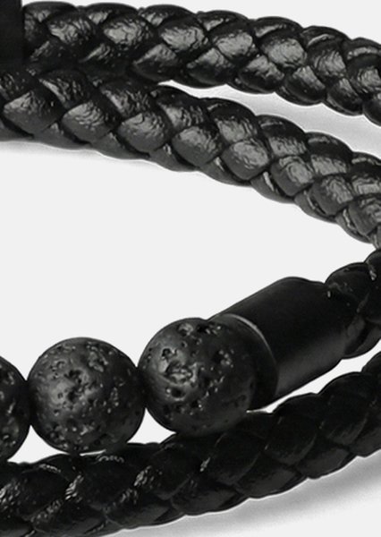 Bracelet en cuir Obsidian Grip