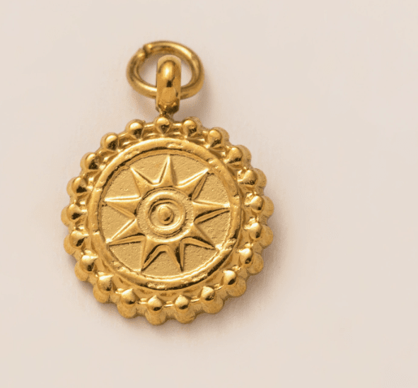 Golden Sun Charm - 18k Plaqué or