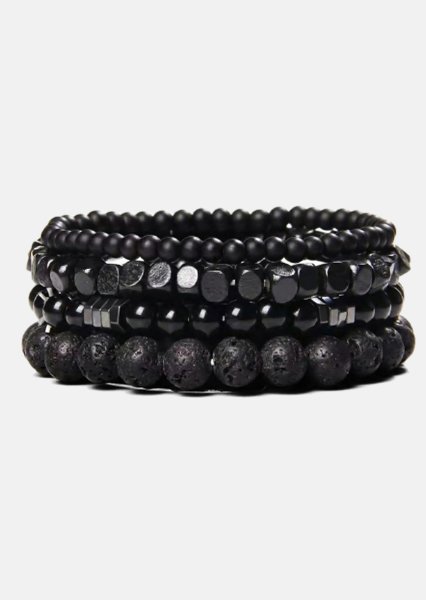Bracelet perlé Obsidian Pulse