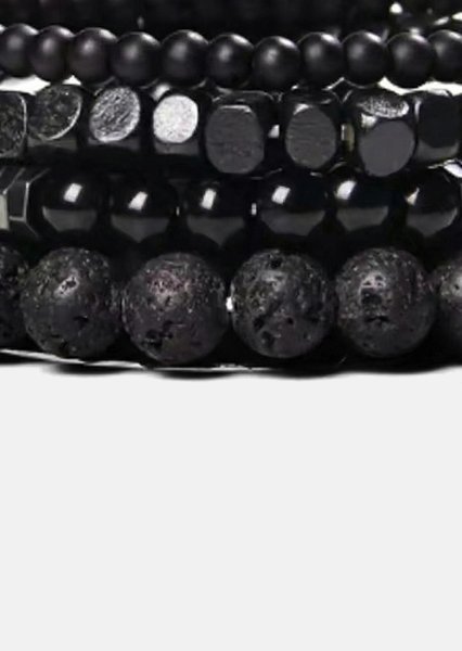 Bracelet perlé Obsidian Pulse