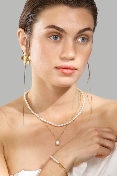 Bracelet Golden Pearl Chain - 18k Plaqué or