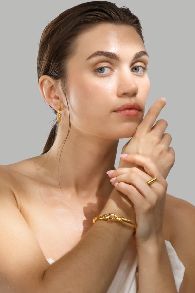 Boucles d’oreilles Twistade Hoops – 18k Plaquées or