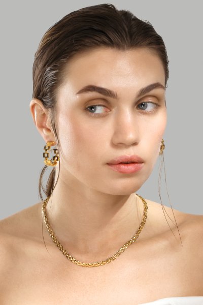 Boucle d’oreille GeoHoops - 18k Plaquée or