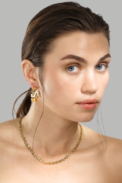 Boucle d’oreille GeoHoops - 18k Plaquée or