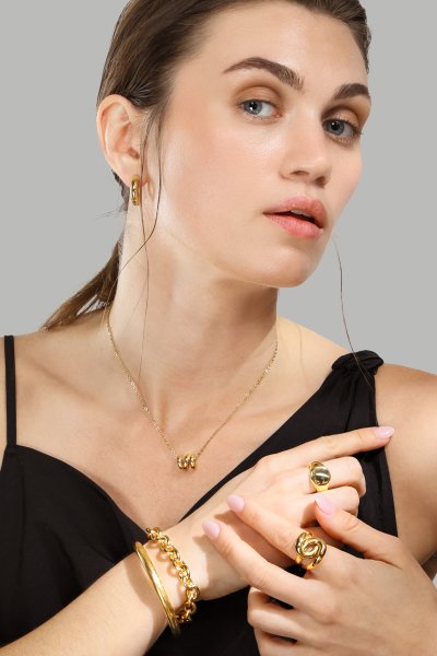 Bracelet Bold Cuff - 18k Plaqué or