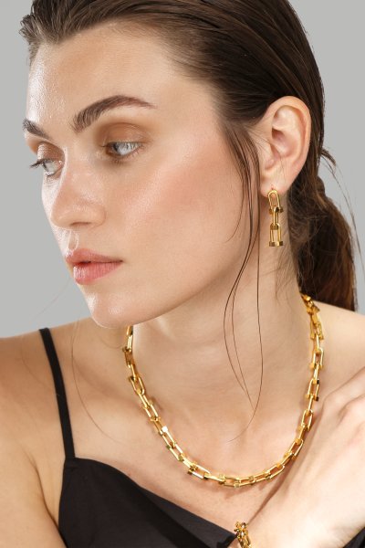 Boucles d’oreilles Link Luxe – 18k Plaquées or