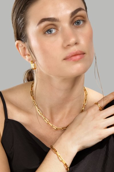 Boucles d’oreilles Loop Duo – 18k Plaquées or