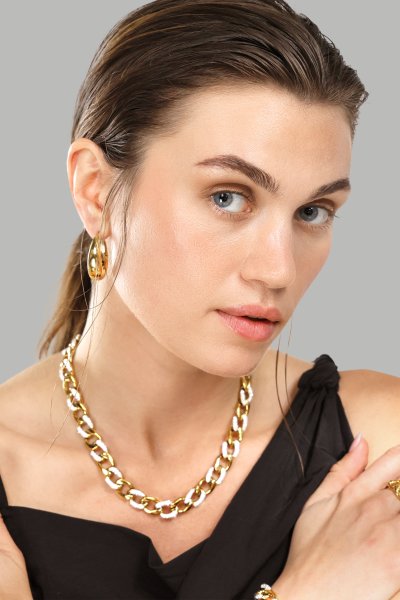 Boucles d’oreilles Bold Curve – 18k Plaquées or