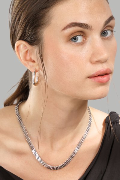 Boucles d’oreilles Bold Curve – Plaquées argent