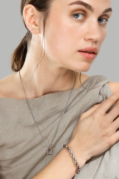 Collier Geometrisk Grace – Plaqué argent