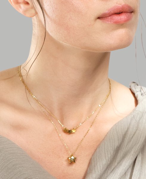 Collier Stjärntrio – 18k Plaqué or