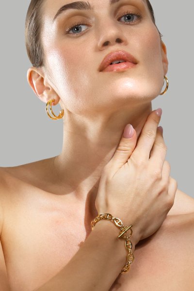 Boucle d’oreille Dual - 18k Plaquée or