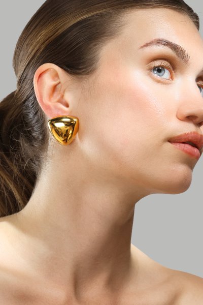 Boucles d’oreilles Bold Curve – 18k Plaquées or