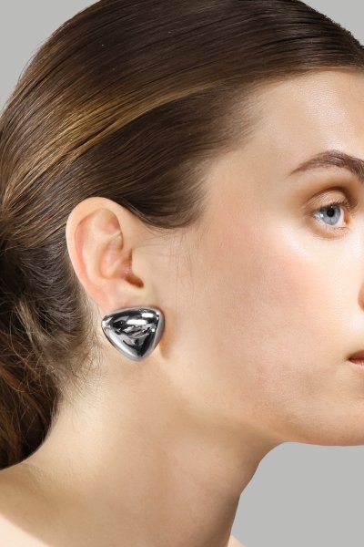Boucles d’oreilles Bold Curve – Plaquées argent