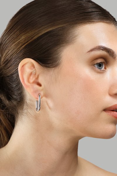 Boucle d’oreille Chunky Rectangle - Steel