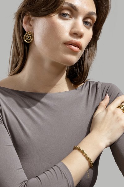 Resin Boucle d'oreille - 18k Plaquée or