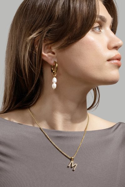 Amulet A-N Collier – 18k Plaqué or