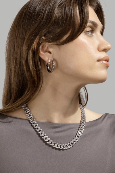 Luna Boucle d'oreille - Plaquée argent