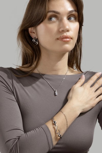 Resin Boucle d'oreille - Plaquée argent