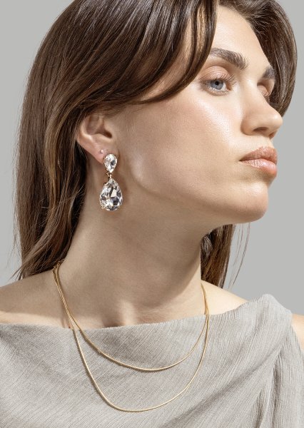 Azulora White Boucles d’oreilles – 18k Plaquées or