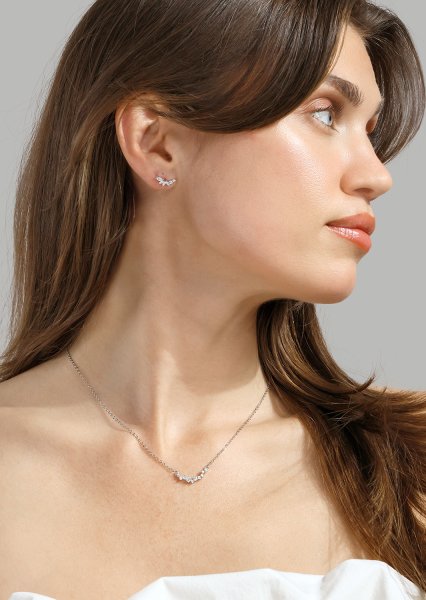 Boucles d’oreilles Leaf Studs - Silver Plated