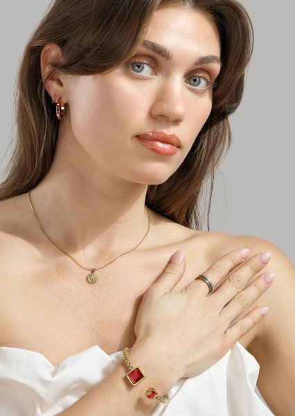 Golden Sun Charm - 18k Plaqué or
