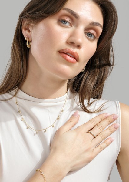 Boucles d’oreilles Crystal Hoops - 18k Plaquées or
