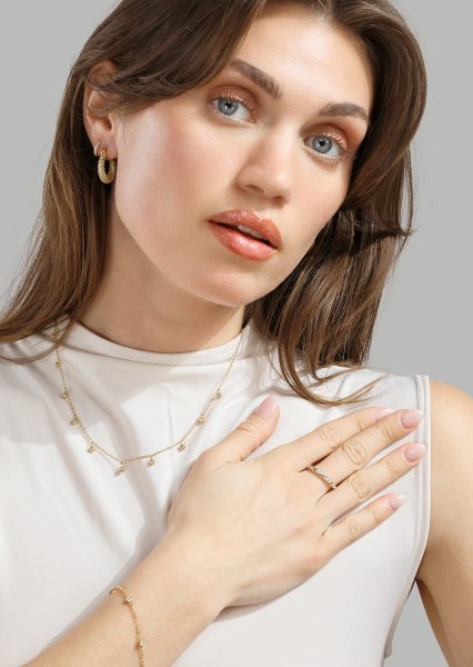 Boucles d’oreilles Crystal Hoops - 18k Plaquées or