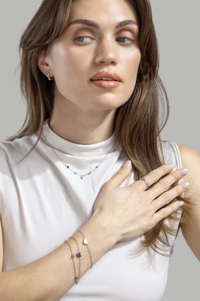 Bracelet Heart Chain – Silver Plated