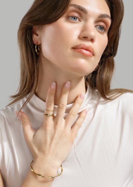 Bague Swirl - Plaqué or 18k