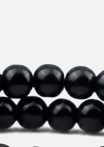 Bracelet perlé Obsidian Halo