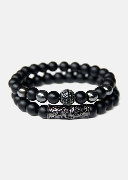 Bracelet perlé Obsidian Crown