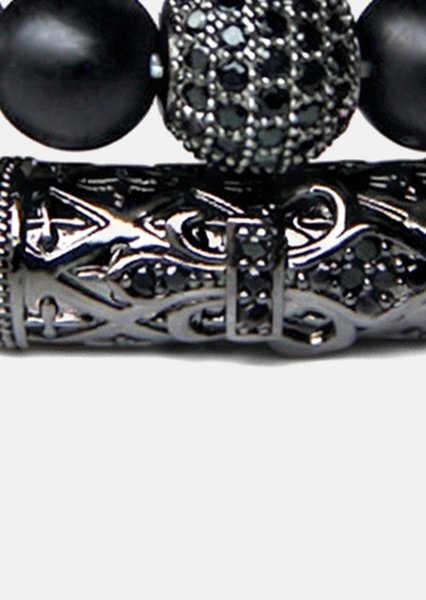 Bracelet perlé Obsidian Crown