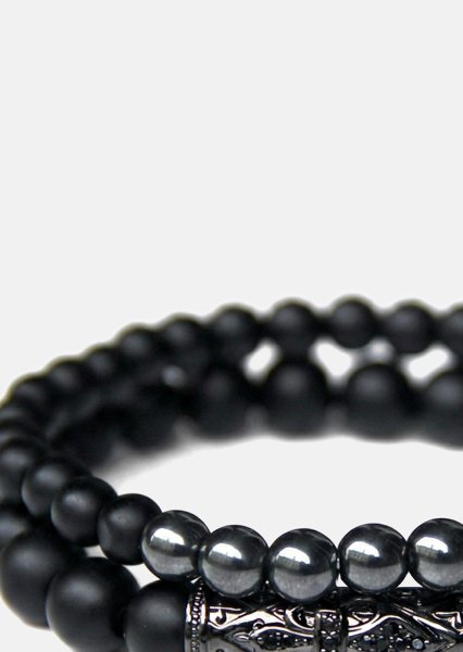 Bracelet perlé Obsidian Echo