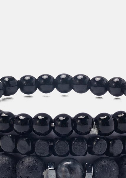 Bracelet perlé Obsidian Edge
