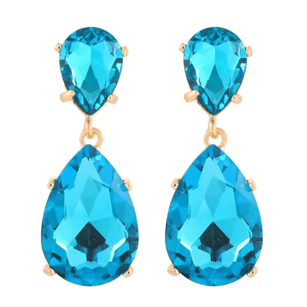 Azulora Icy Blue Boucles d’oreilles – 18k Plaquées or