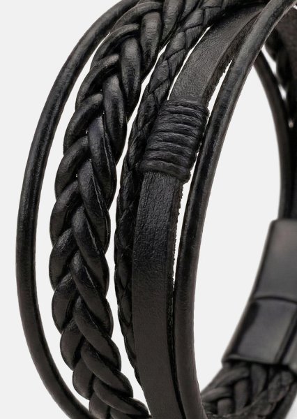 Bracelet en cuir Ebon Serpent