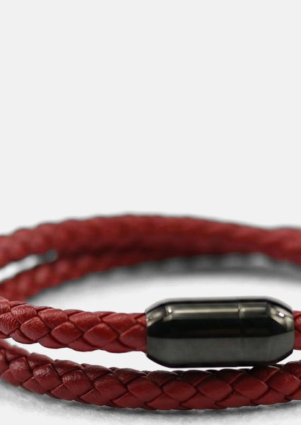 Bracelet en cuir Crimson Edge