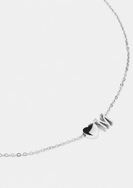 Collier Heart Letter A-N - Plaquée argent