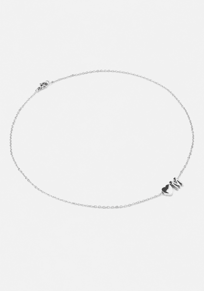 Collier Heart Letter A-N - Plaquée argent