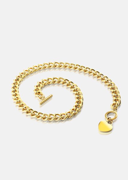 Luxe Circle Charm Necklace - 18k Plaqué or