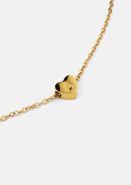 Collier Heart Letter A-N - 18k Plaqué or
