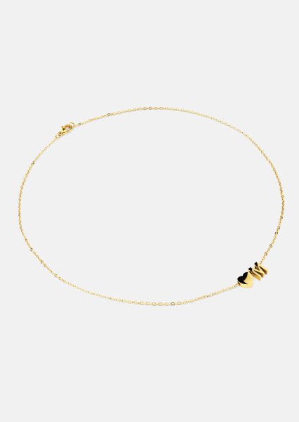 Collier Heart Letter A-N - 18k Plaqué or