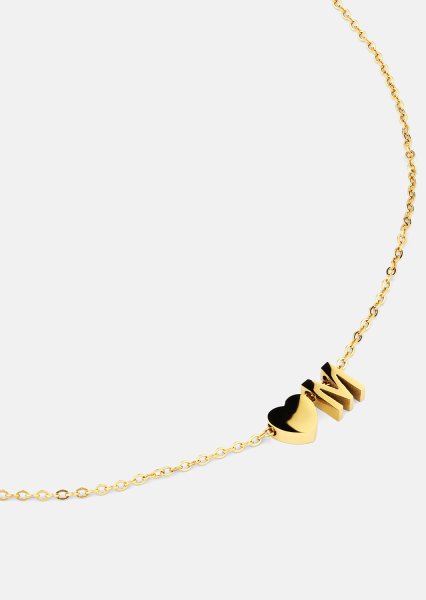 Collier Heart Letter A-N - 18k Plaqué or