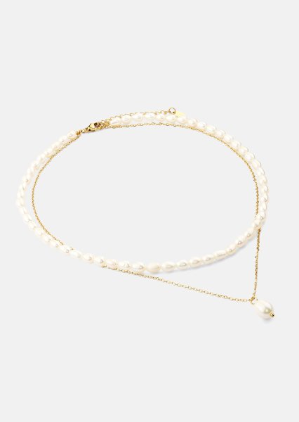 Collier Duo Pearl & Gold - 18k Plaqué or