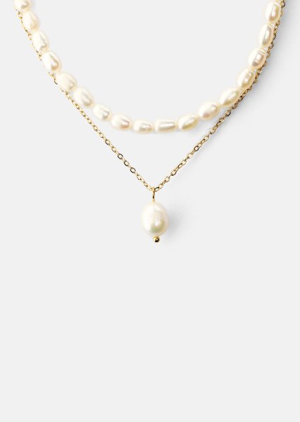 Collier Duo Pearl & Gold - 18k Plaqué or
