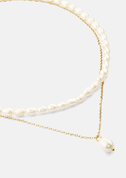 Collier Duo Pearl & Gold - 18k Plaqué or