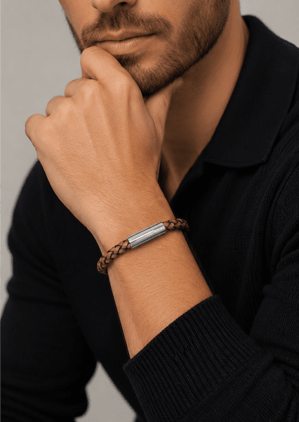 Bracelet en cuir Cobalt Ridge